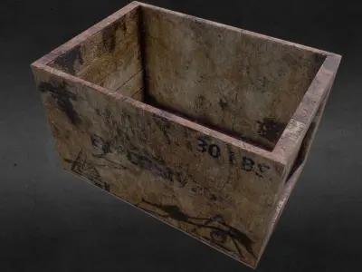   Wooden Dynamite Crate Free low-poly 3D model