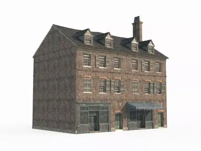 18th century architecture urban buildings 3D model