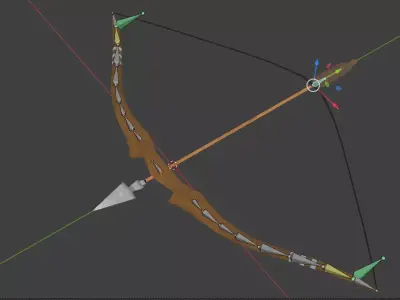  Low Poly Stylized Bow Crossbow Arrows  Quiver Pack Low-poly 3D model