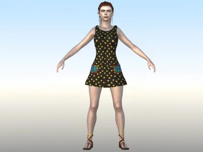 Charlotte Karelian Low-poly 3D model