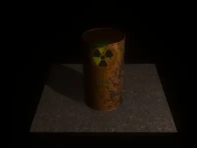 Rusted Toxic Waste Barrel Low-poly 3D model