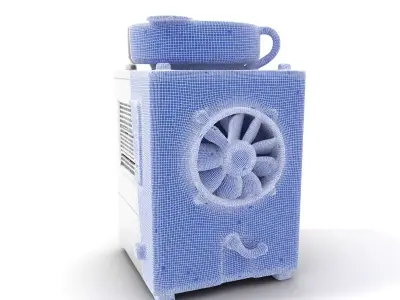 Industrial Cooling Fan Unit Model Pack Low-poly 3D model