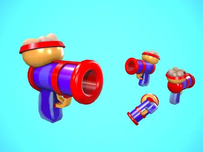 EGG GUN CARTOON STYLIZED Low-poly 3D model