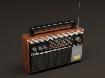 Old Classic Vintage Radio Low-poly 3D model