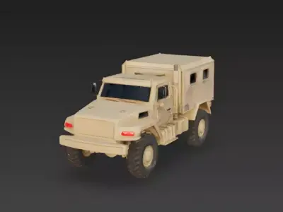 Armored Military Field Ambulance 3D Model Low-poly 3D model
