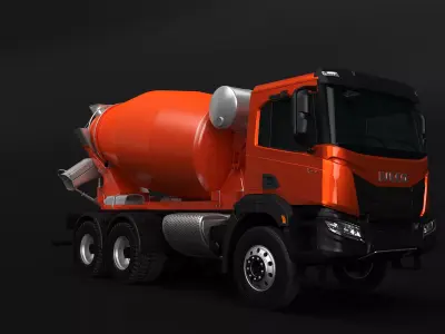 Iveco Stralis X-Way Concrete Mixer Short 3D model