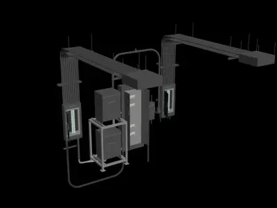 Small Electrical room equipment 3D model