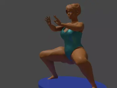 Thick Woman Performing a Kata 3D print model