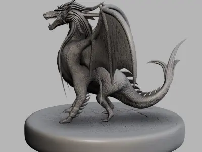 3D dragon fantasy art Free 3D model