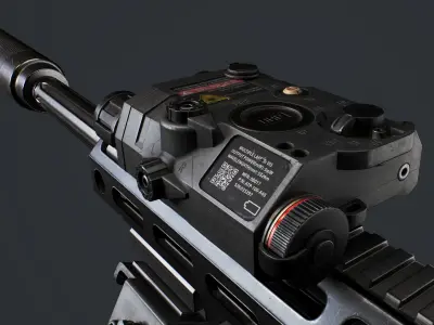 Tactical laser flashlight Low-poly 3D model