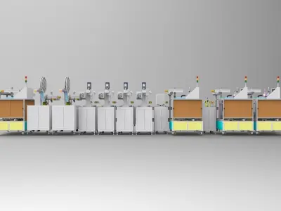 Mobile phone charger automatic assembly line 3D model