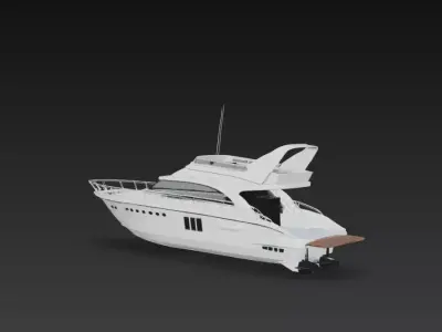 Luxury Flybridge Motor Yacht 3D Model Modern Cabin Cruiser 3D print model