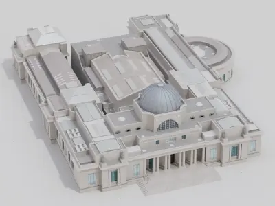 National Museum Cardiff Low-poly 3D model