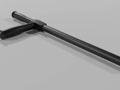 LowPoly Police Baton GameReady Weapon Asset Low-poly 3D model