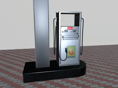Petrol Station 3D model shop