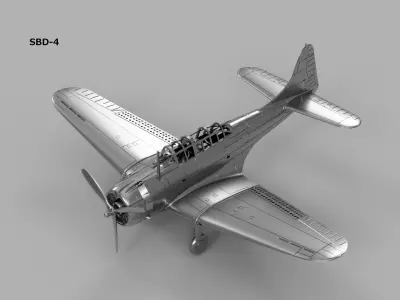 1-350 US Navy SBD 1 2 3 4 5 Dauntless STL 3D print model