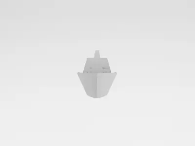 Cartoon Simple Warship v1 002 Low-poly 3D model