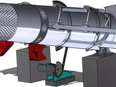 NUT POLISHING DRUM FOR PALM OIL MILL 3D model