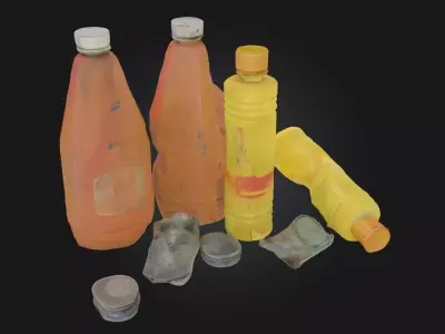 Vintage Bottles and Lids  Timeless Elegance in Glass 3D model