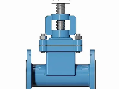 Straight Globe Valves - DIN Flanged Ends -  3D model