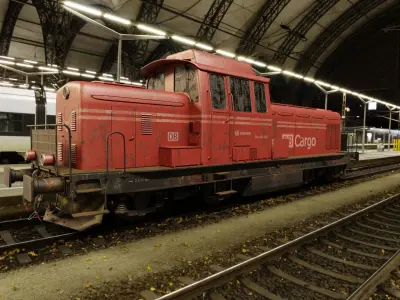 Railway Locomotive Low-poly 3D model
