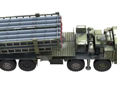 Vityaz S350E Missile Launcher Low-poly 3D model