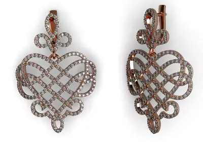 Vintage Diamond Earrings 3D print model