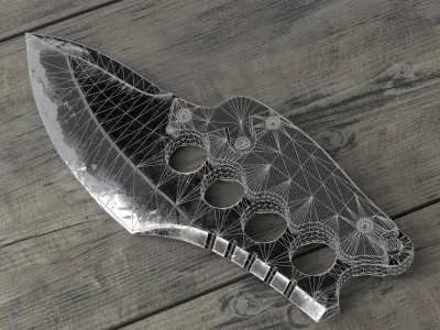 Combat hunter knife low poly Low-poly 3D model