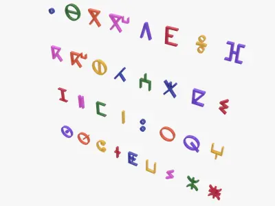 Tifinagh Colored Alphabet 3D model