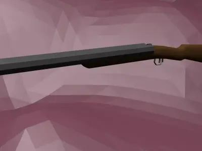Double Barrel Shotgun - Low Poly Low-poly 3D model