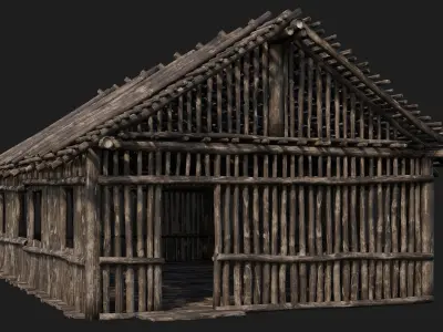 Old Wooden House 4K Textures GameReady 145 Low-poly 3D model