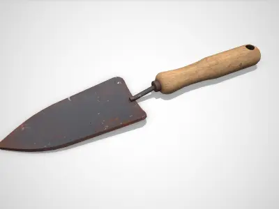 Old Vintage Garden Trowel Low-poly PBR Low-poly 3D model