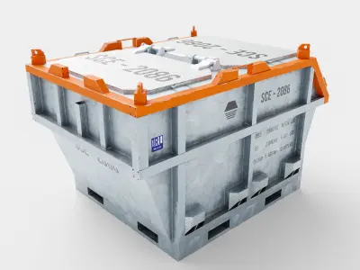Closed Offshore Waste Skip 3D model
