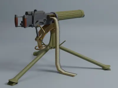 Vickers machine gun 3D model buy