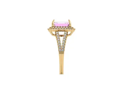 Emerald Art Deco Ring 3D print model 36