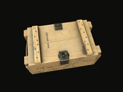 Military Wooden Grenade Crate PBR Low Poly Game Ready Low-poly 3D model