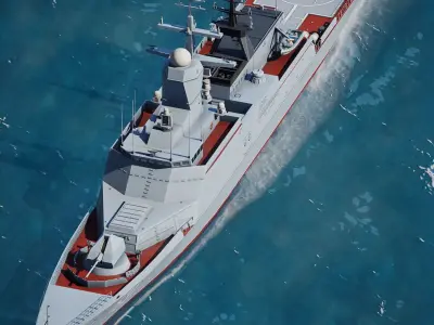 Project 20380 Corvette Soobrazitelny Low-poly 3D model