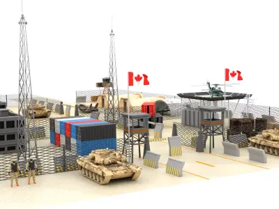 Canada Military Base Low-poly 3D model