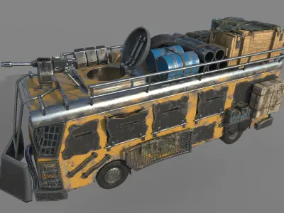 Apocalypse bus Free low-poly 3D model
