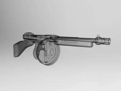 Thompson M1A1 3D model buy