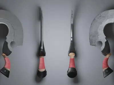 Low-poly Curved Sword Low-poly 3D model