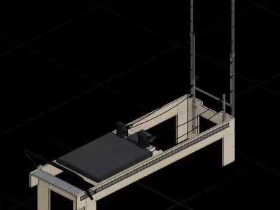 Reformer Pilates Equipment 3D model
