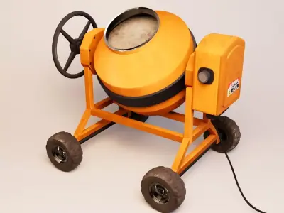 Portable Cement Mixer Low-poly 3D model