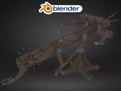 Ballista Turret Game Ready Weapon Low Poly Low-poly 3D model