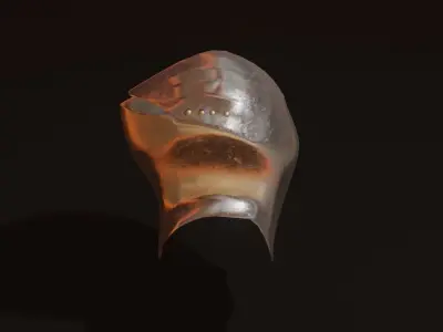 medieval frog helmet Low-poly 3D model