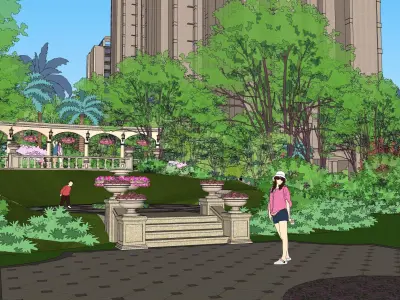 Sketchup Landscape Park T1 Free 3D model