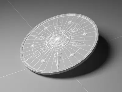 old wood Shield  Low-poly 3D model
