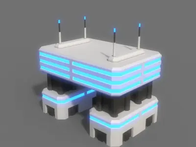 PBR Sci-Fi Building A29 Low-poly 3D model