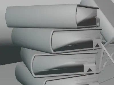 Old books set scene Low-poly 3D model