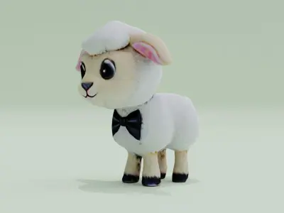 Lamb Sheep Animal Toy Low-poly 3D model